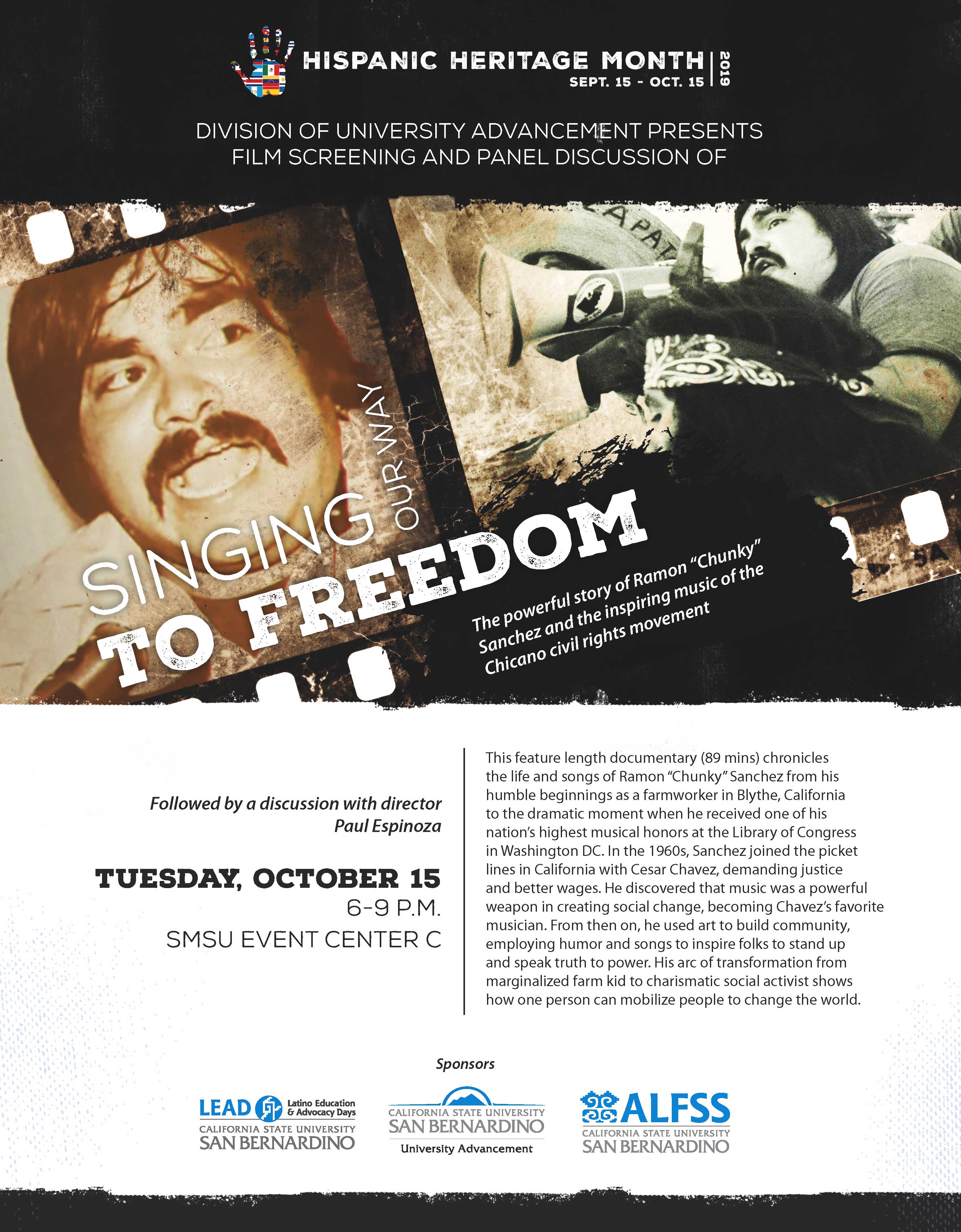 Documentary ‘Singing Our Way to Freedom’ to be shown Oct. 15 at CSUSB (flier)