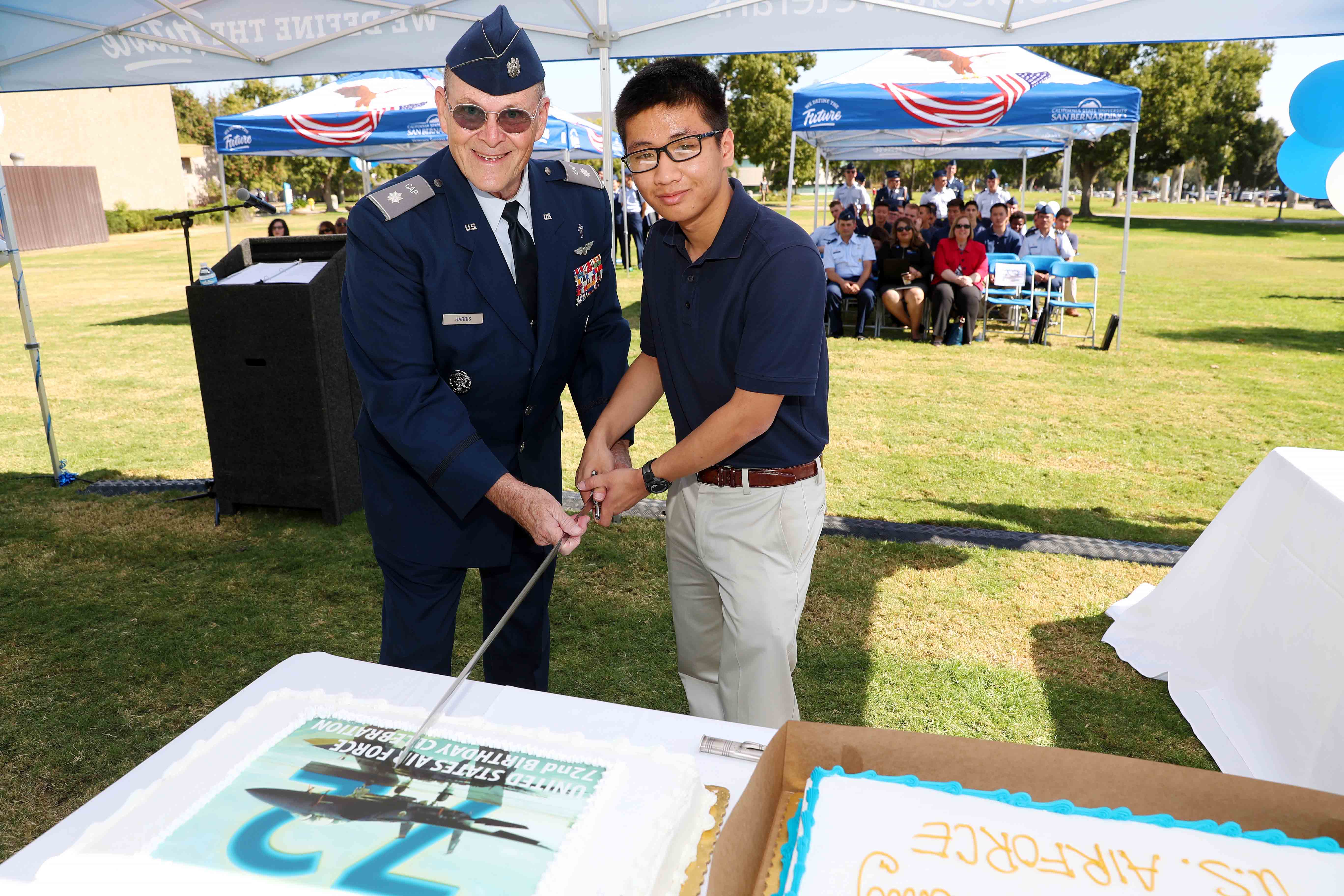 VSC USAF birthday cake cutting