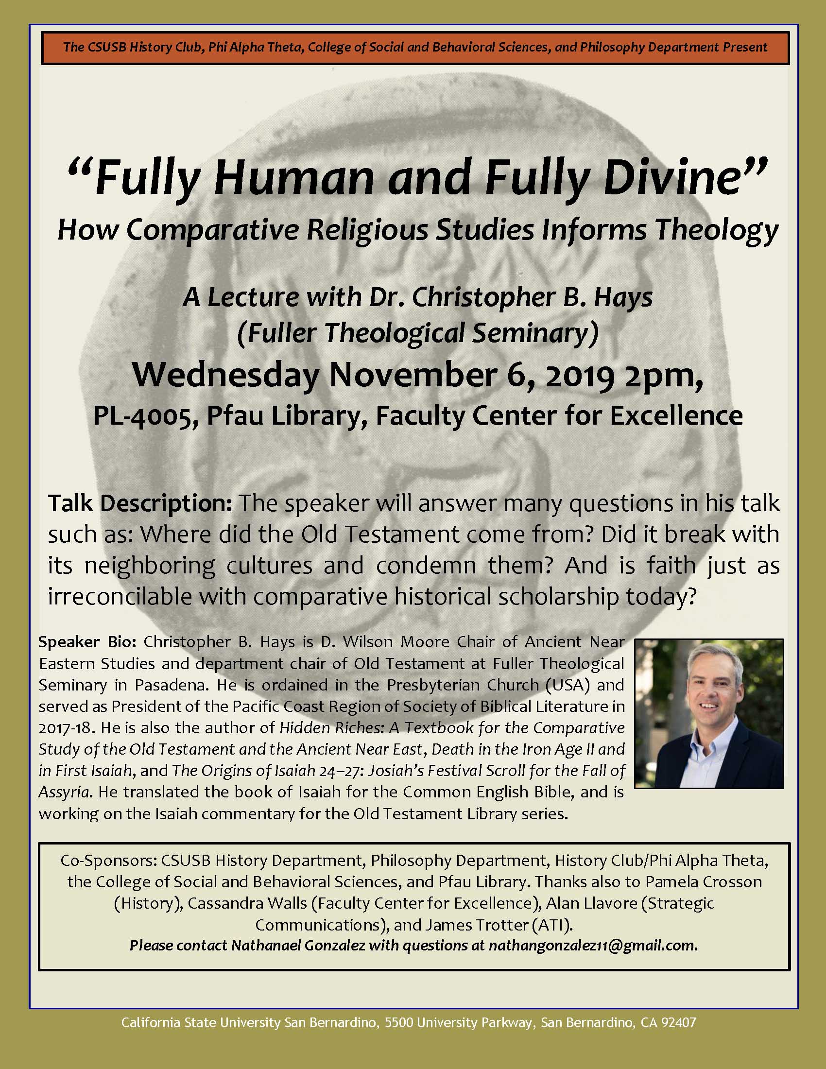 Comparative religious studies and how it informs theology topic of talk on Nov. 6