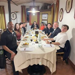 CSUSB Palm Desert Campus hospitality management students enjoy a meal during their trip to Italy.